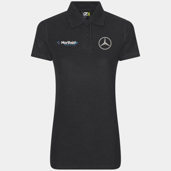 RX10F Womens Polo - Mercedes, Northside Trucks Milwaukee  Thumbnail